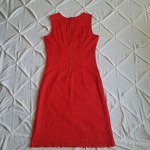 Orange Sleeveless Lace Dress